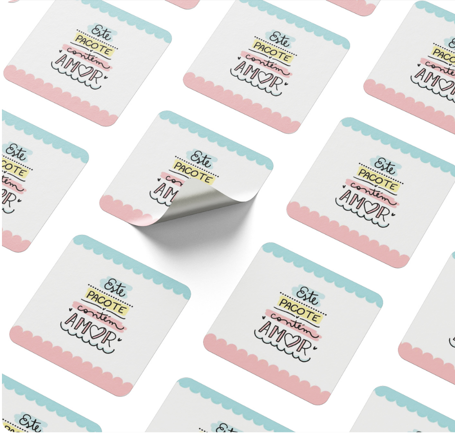 Adesivos quadrados personalizados
